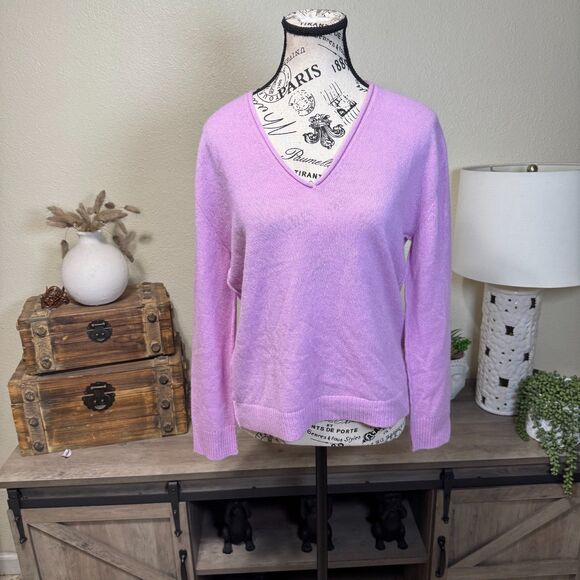 ATM Anthony Thomas Melillo Women's Cashmere V-Neck Sweater Pink Size XS Cozy - Picture 1 of 8